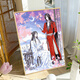 Shantoulin Village Tianguan blessed painting large number oil DIY filling coloring hand-painted original cartoon peripheral oil color decoration qx15885 60*70cm thick solid wood inner frame + exquisite outer frame (