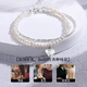 CHINA GOLD Broken Silver Pearl Bracelet Women's Natural Sterling Silver Bracelet Birthday Gift for Girlfriend and Wife Wedding Anniversary Small Heart Double-Layer Bracelet Brand Gift Box