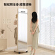 Feiwang Tengda Cream Style Ganzkörperspiegel Haushalt rotierender Dressingspiegel für Frauen Schlafzimmer Mobiler Bodenspiegel ohne Verformungskleidung integriert. Der Kleiderbügel kann beweglich sein - schwarzes Holzkorn - verdickte große Basis