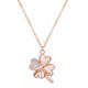 Pop light luxury niche diamond pendant rose gold four-leaf clover 18k gold necklace female Valentine's Day 520 gift for girlfriend rose gold