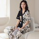 
Modal 100% cotton pajamas for women in summer short-sleeved trousers pure cotton sweet and cute casual thin home clothing set AM695 women L