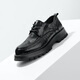 Belle pleated business shoes for men's new genuine leather thick-soled formal lace-up leather shoes A1422AM4 pre-sale Black-Single 41 (255mm)