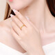 Chinese Valentine's Day gift, Fat Donglai's same style imitation gold-wrapped silver ring for women, new 24K golden four-leaf clover style 999 four-leaf clover ring