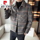 Pierre Cardin Cardin haut de gamme Plaid en laine de veste en laine courte masculine Men de laine à printemps et automne nouvelle veste de revers décontractée hommes 5815 kaki xl [121-140jin [Jin est égal à 0,5 kg]]]