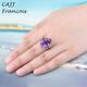 CAJJ Francois 11 carat amethyst ring 925 silver luxury gift for self wear natural colored gemstone Hong Kong 13#