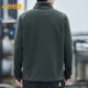 JEEP Jeep sweatshirt men's autumn and winter loose long-sleeved T-shirt polar fleece thickened casual clothes men's military green 2XL
