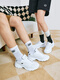 斯凯奇（Skechers）女鞋秋冬季款小白鞋增高老爹鞋厚底鞋运动鞋熊猫鞋 【白银】11979-WSL 36.5
