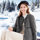 Betu femmes automne et hiver nouveau manteau court ins style patchwork design manteau de fourrure respectueux de l'environnement pour les femmes 2310T65 gris foncé M