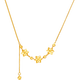 Saturday Blessing Yellow 18K Gold Necklace Star Flower Tassel Necklace Birthday Gift C0621043 40+5cm