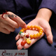 JIYAO Xiangzhenfu natural beeswax bracelet female chicken oil yellow single circle DIY bracelet amber small Pixiu beads 11mm yellow honey beads about 11mm