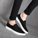 JRNR Brand Herren alte Peking-Stoffschuhe Herrenschuhe Frühling und Sommer Neue Leinwandschuhe lässige ein Fuß faule Schuhe Männer Schwarze Schwarze Sohle 43
