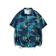 Nebel Sky Hawaiian Style Kurzärärmelblumen-Hemd Herren Sommerpaar Reisen losen Freizeittops Strandjacke Männer und Frauen HK-6622 Meizhou Island Green M (Empfohlen 110-130jin [Jin gleich 0,5 kg])
