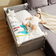 Coolbaby folding crib newborn movable splicing large bed multifunctional portable baby bed with cradle [basic] bed + folding mattress + storage basket