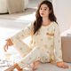 6xl extra-große fette Schwester langärmelige Pyjamas für Frauen im Frühjahr und Herbst und Fett Plus Size 240 Jin [Jin entspricht 0,5 kg] losen Anzug Herbst und Winter KNC9923 2xl [140-160 Jin [Jin entspricht 0,5 kg]]