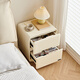 Quanyou Home Cream Style Bedside Table Home Bedroom Storage Cabinet Small Apartment Storage Bedside Cabinet Drawer Type KD