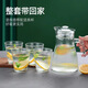 FGHGF simple cold kettle household large-capacity teapot juice high-value water set glass drinking cup vertical pattern water set (1 pot 4 cups)