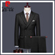 Pierre Cardin high-end double-breasted suit suit for men, British style gentleman, wedding groomsmen striped suit, formal business banquet, black suit + trousers, size 2XL