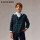E LAND KIDS 25th Spring New LOGO Embroidered Plaid Hooded Green/40 150 cm