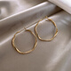 Nilan Fat Dong Lai's same style 18K gold large hoop earrings large hoop women's light luxury fashion niche design gold/925 white gold needles