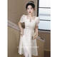 
Seidler evening dress light luxury niche high-end engagement white daily wearable beautiful princess dress adult gift girl host off-white XL (recommended 116-125 Jin [Jin equals 0.5 kg])
