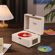 Rexitee Hot Selling TOP1 Nostalgic Retro CD Player Portable Bluetooth Speaker Music Album Disc Player Lossless Sound Quality Home Rechargeable Vinyl CD Birthday Gift Dual Speakers with Diaphragms Comparable to HIFI Sound Quality Rechargeable Model - Brown