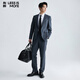 Lilang Double Elastic Suit Suit for Men Youth Business Breathable and Comfortable Suit Dark Blue 180