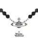 Vivienne Westwood Queen Mother Black Agate Single Layer Necklace Black Necklace for Girlfriend Birthday Gift Genuine Women
