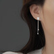 Su Shiliu 925 silver four-leaf clover tassel earrings women's earrings long earrings jewelry birthday gift for girlfriend wife best friend full diamond four-leaf clover tassel earrings