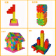 Docka children's digital squares for boys and girls toys 3-6 years old, insert and install kindergarten large house building block puzzle. Digital squares 320 pieces [storage box] + drawings