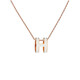 Hermes Pop Hop H Oval Postero tridimensional Collar chapado rosa H1479 White H147991fo49