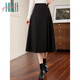 Halo Queen suit women's autumn and winter annual party dress thickened pleated skirt versatile slimming over-the-knee skirt A-line skirt H144B6003