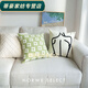 Rongtao Nordic style embroidered pillowcase, plaid living room sofa pillow, bedside cushion, Moroccan B&B, green flower 45*45cm pillowcase + pillow core
