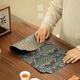 Tao Yu Chinese Double-sided Wave Tea Seat Waterproof Zen Dry-Infused Single Tea Towel Cloth Mat Table Flag Tea Cloth Tea Ceremony Accessories Dry-Infused Wave Tea Seat-Rectangular