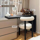 Kunfeng Schminktisch Make-up Stuhl Leichte Luxus High-End-Dressingstuhl Internet Promi Maniküre Stuhl für Mädchen Schlafzimmer Moderner einfacher Hocker weißer Kaschmir [normal] schwarze Beine