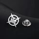 
VISIT Hexagram Brooch Men's Suit Small Collar Pin Business Collar Pin Trendy Women's Anti-Lighting Buckle 2 Hexagram Silver Gifts