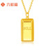Liuguifu Jewelry Yellow 18K Gold Necklace Gold Brick Pendant Chain Necklace for Women EK0300028