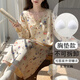 猫人春秋季天2025新款长袖卡通女士睡裙带胸垫一体大码睡衣孕妇家居服 16857 不带胸垫 (建议体重80-100斤) M