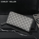 Cowley Keller Wallet Herren Langer Reißverschluss Brieftasche Münzbrieftasche große Kapazität Multi-Card-Kupplungsbeutel Mobiltelefonkartentasche CK Gray (verbesserte Version) 20*2*10 cm