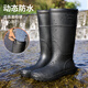 俊步（JUNBU）雨鞋男女雨天户外水鞋钓鱼洗车防雨水防滑劳保雨靴耐磨黑色高筒款 黑色高筒【41厘米】 42