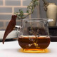 Baxi (BAXI) wooden bird fair cup thickened heat-resistant kungfu tea set accessories tea sea tea divider male cup glass fair cup tea filter Xishang Meishan wooden handle fair cup 440ml