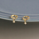 Nanzhi White Small C Korean Gold Jewelry 10K Gold Earrings Earrings Sweet Bow Pendant K Gold Earbone Earrings Earrings Left Earband 1 piece