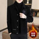 PZCL Hangzhou Italian-French Men's Trench Coat Tweed Jacket Winter Plus Fleece Thickened Casual and Evergrande Short Woolen Coat Thickened 9858 Black Plus. Fleece Style L [110-130Jin [Jin equals 0.5 kg]]