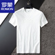 Romon (Romon) Europäische Station Sommer Dünn Ice Mercerated Cotton White T-Shirt Herren Kurzärärmelte schlanker rundes Hals High-End-Eispop für Männer Weiß 2xl Empfehlung [140-155jin [Jin entspricht 0,5 kg]]