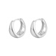Guanpu Pavilion Fat Donglai's same style pt950 platinum plain hoop earrings PT950 women's simple and versatile ear hoops with a sense of temperament earrings for girls, small fat hoop earrings