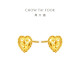 Chow Tai Fook's glossy love, golden gold earrings (working fee of 320) about 2.5g EOF1390