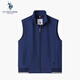 U.S. POLO ASSN. Vest men's business loose warm autumn and winter stand collar sleeveless solid color vest men's jacket Father's Day gift