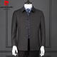 皮尔卡丹（pierre cardin）羊毛外套男春秋季高级品牌商务休闲中年男士单排扣西装领夹克外套 深灰 2XL