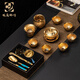 Langting Yafang pure gold Jianzhan Kung Fu tea set for home use complete set of gilt bowls and teacups high-end ceramics high-end business gifts high-end gilt tea sets