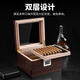 CIGARLOONG cigar humidor lighter cigar cutter ashtray four-piece set lined with cedar wood and ebony grain