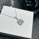 CAJJ Francois 1.60 carat aquamarine pendant for women, natural colored gemstone, jewelry gem 925 silver inlay, aquamarine pendant